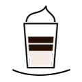 Icon of a cup of Latte Macchiato with an extra shot
