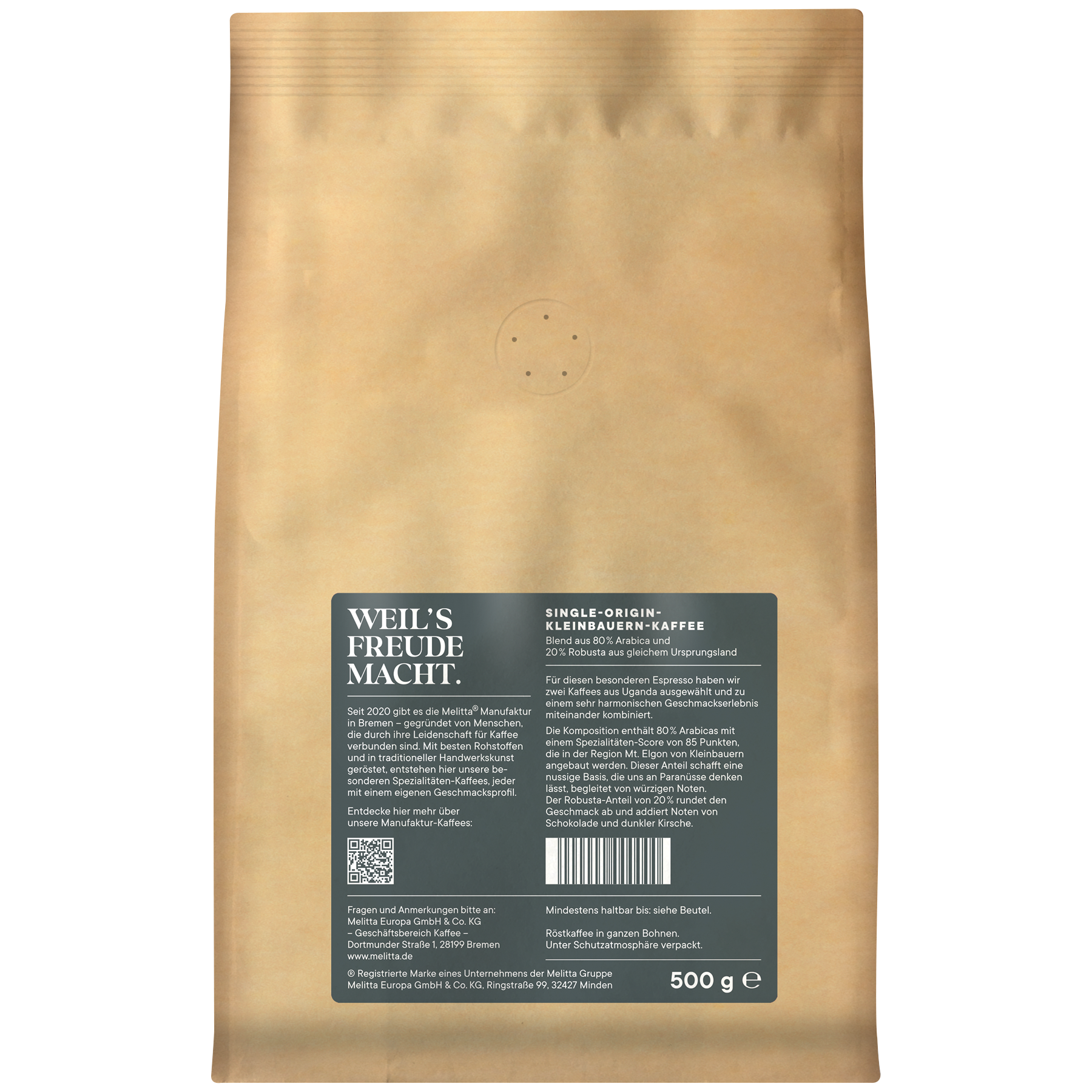 Produktbild von Melitta® Manufaktur-Kaffee Espresso Uganda Kaffeebohnen 500g,  - 3