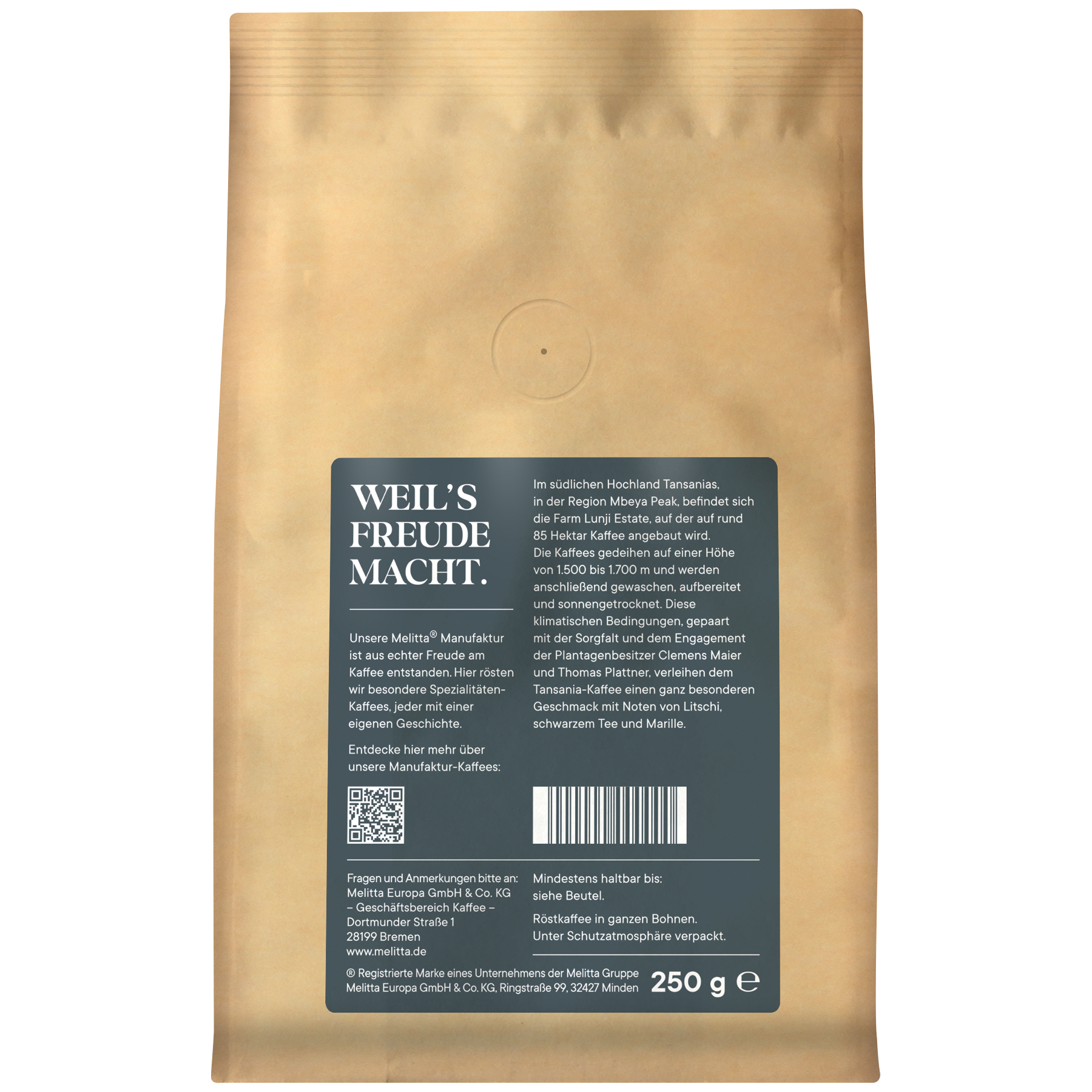 Produktbild von Melitta® Manufaktur-Kaffee Tansania Kaffeebohnen 250g - 2
