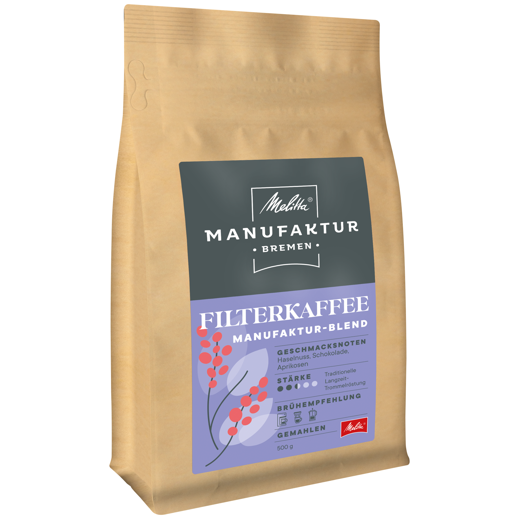 Produktbild von Melitta® Manufaktur-Kaffee Filterkaffee gemahlen Filterkaffee 500g - 1