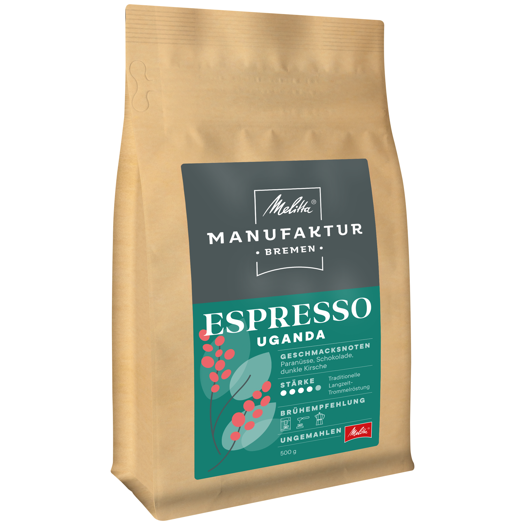 Produktbild von Melitta® Manufaktur-Kaffee Espresso Uganda Kaffeebohnen 500g,  - 2