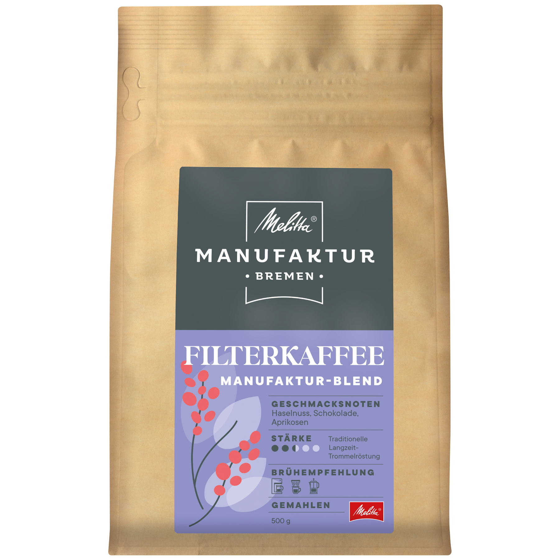Produktbild von Melitta® Manufaktur-Kaffee Filterkaffee gemahlen Filterkaffee 500g - 3