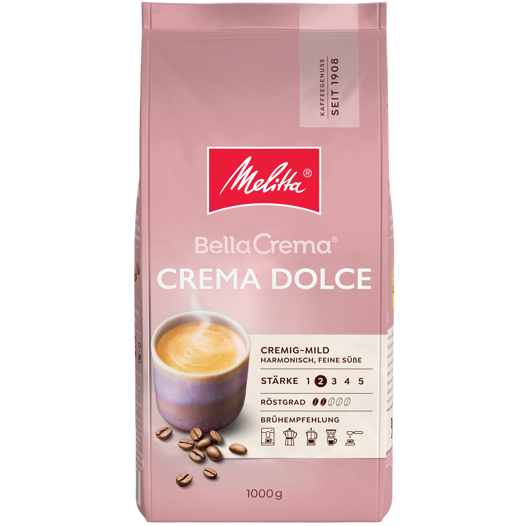 Produktbild von Melitta® BellaCrema® Crema Dolce Kaffeebohnen 1000g - 3