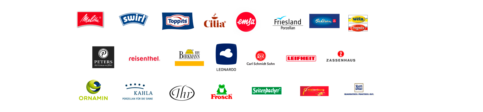 Auflistung der Marken im Melitta® Werksverkauf