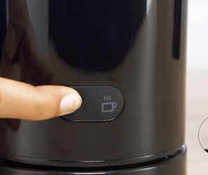 Image of a button to select cold or hot milk foam