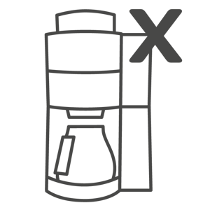 Icon Filterkaffeemaschine mit einem X Kennzeichen als defekt