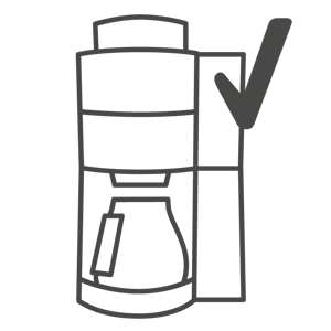 Icon Filterkaffeemaschine mit Haken, Gerät läuft wieder
