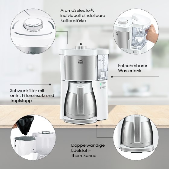 Produktbild von LOOK® Therm Perfection Filterkaffeemaschine, Weiss - 14