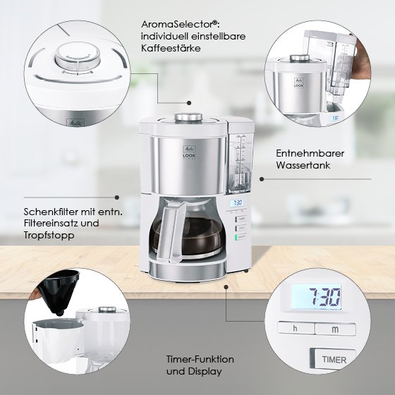 Produktbild von LOOK® Timer, weiss (Refurbished) Filterkaffeemaschine - 4