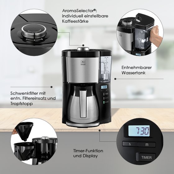 Produktbild von LOOK® Therm Timer Filterkaffeemaschine, Schwarz - 21