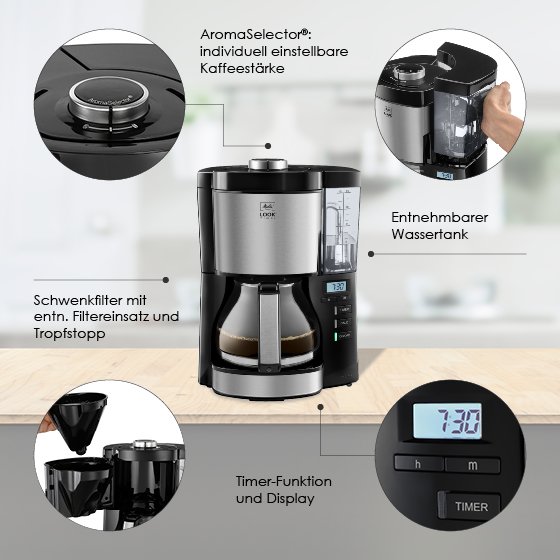 Produktbild von LOOK® Timer Filterkaffeemaschine, Schwarz - 30